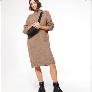 NWT Topshop Sweater Dress- Taupe Brown- Size L